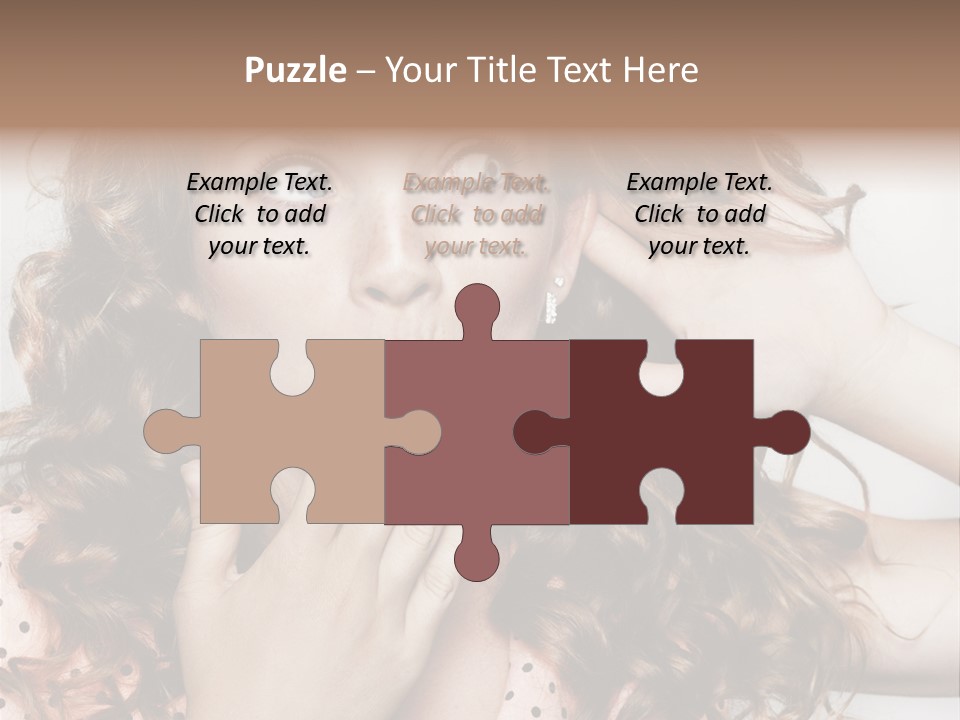 Closeup Caucasian Attentive PowerPoint Template