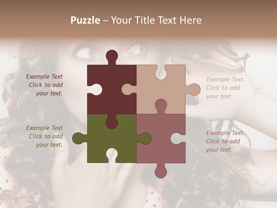 Closeup Caucasian Attentive PowerPoint Template