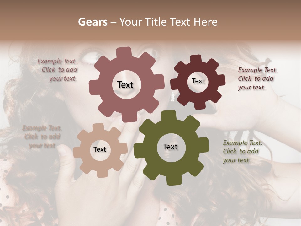 Closeup Caucasian Attentive PowerPoint Template