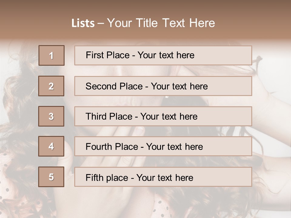 Closeup Caucasian Attentive PowerPoint Template