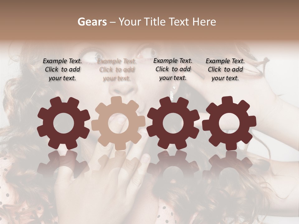 Closeup Caucasian Attentive PowerPoint Template