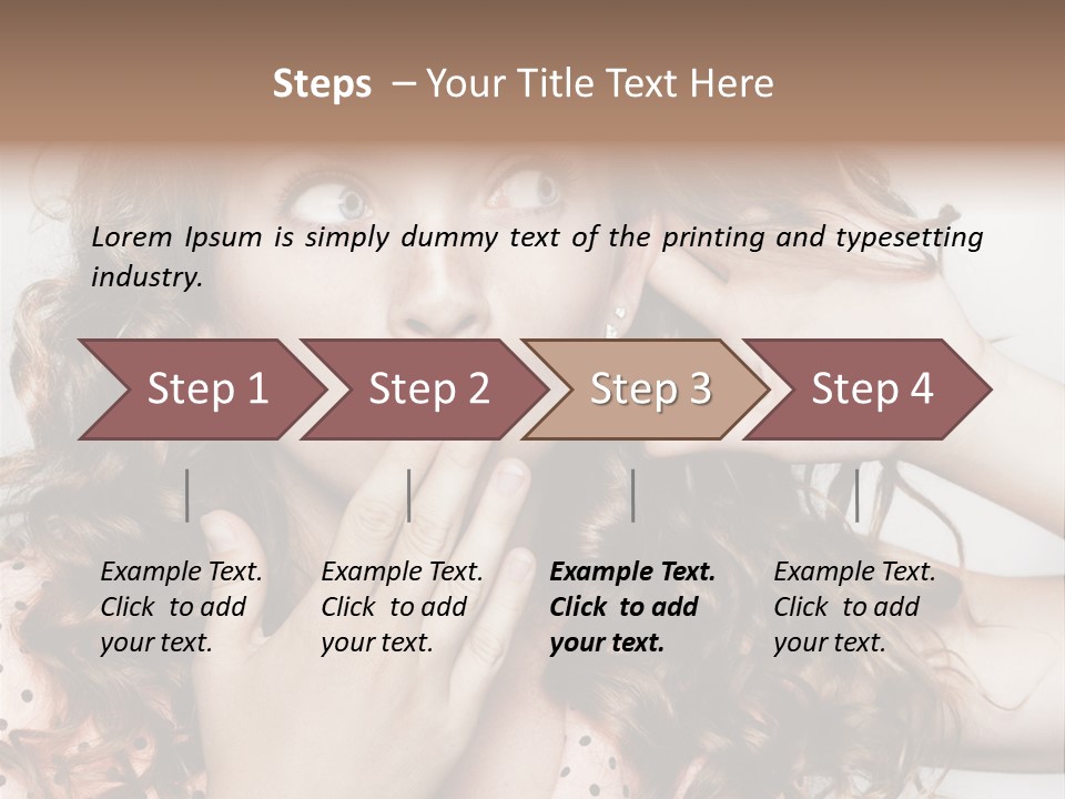 Closeup Caucasian Attentive PowerPoint Template