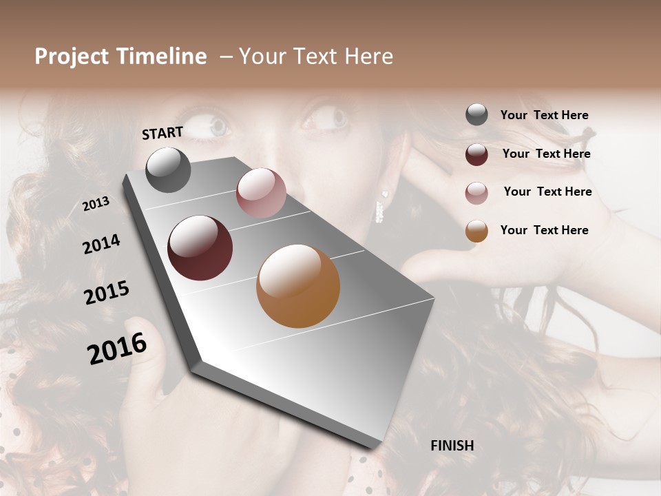 Closeup Caucasian Attentive PowerPoint Template