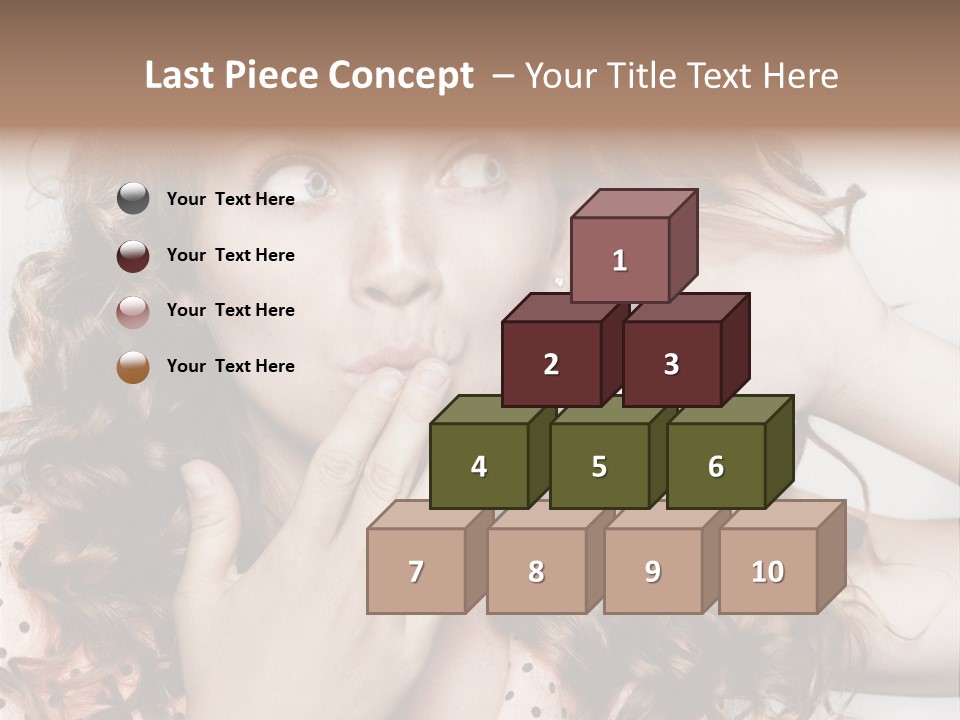 Closeup Caucasian Attentive PowerPoint Template