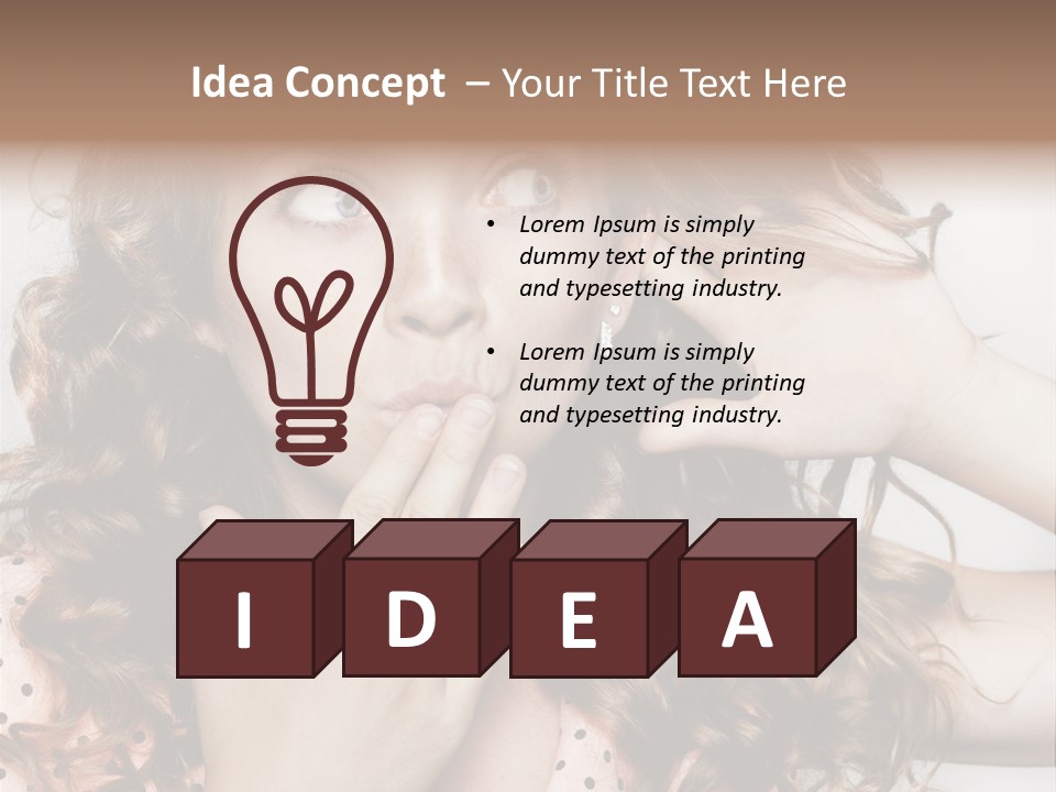 Closeup Caucasian Attentive PowerPoint Template