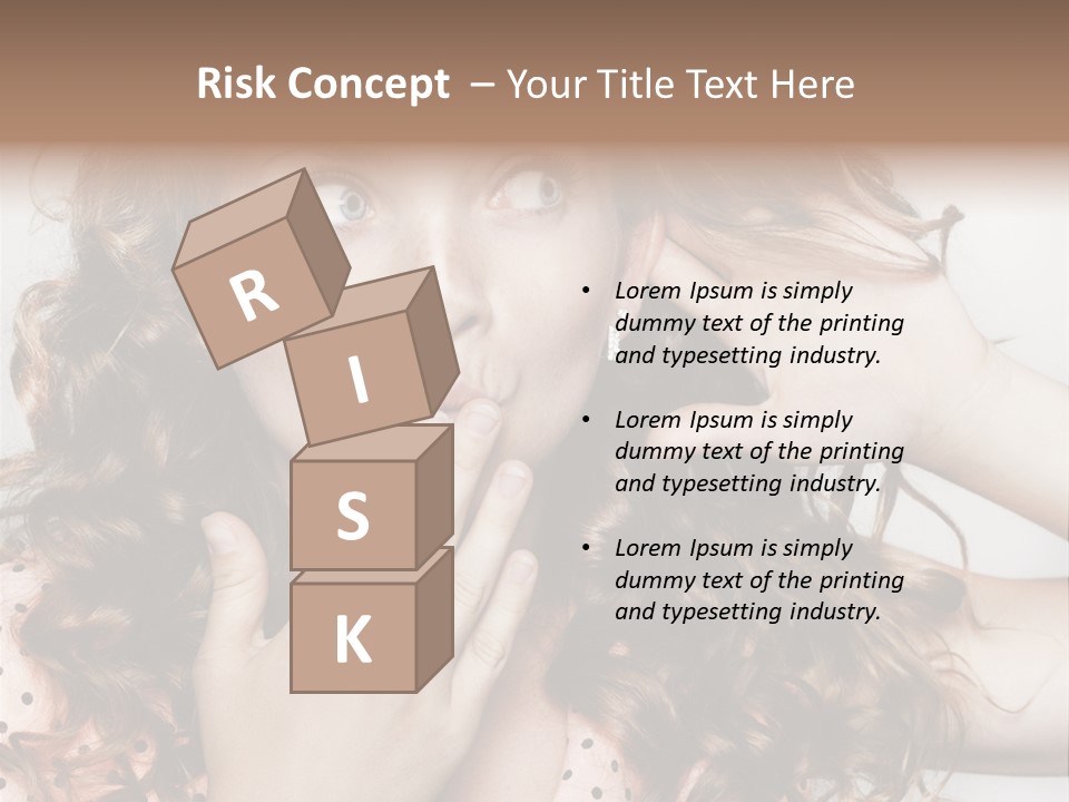 Closeup Caucasian Attentive PowerPoint Template