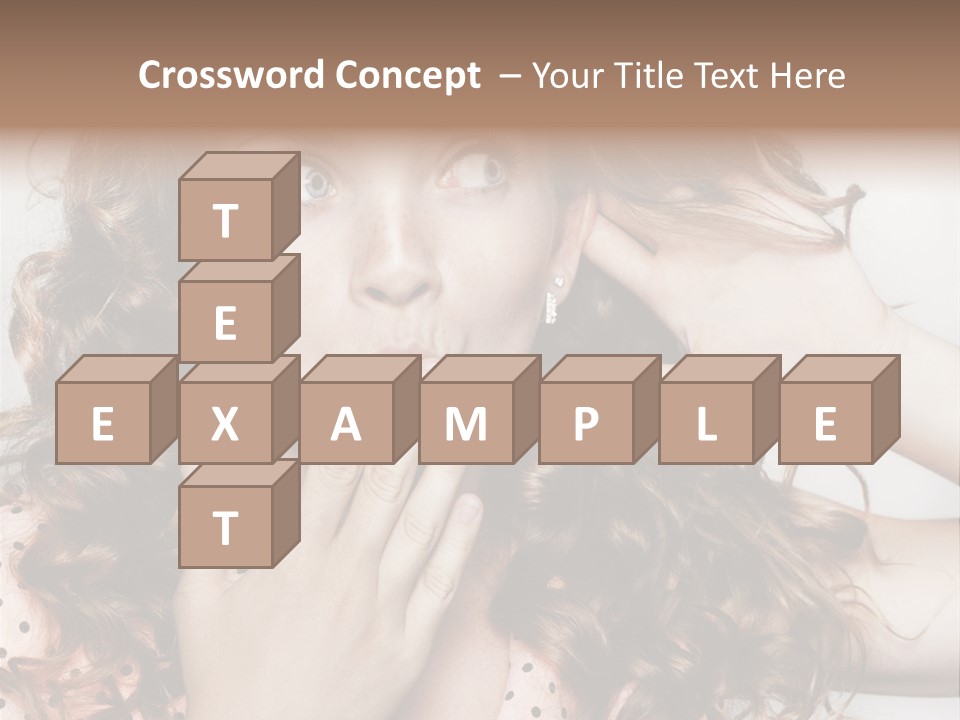 Closeup Caucasian Attentive PowerPoint Template