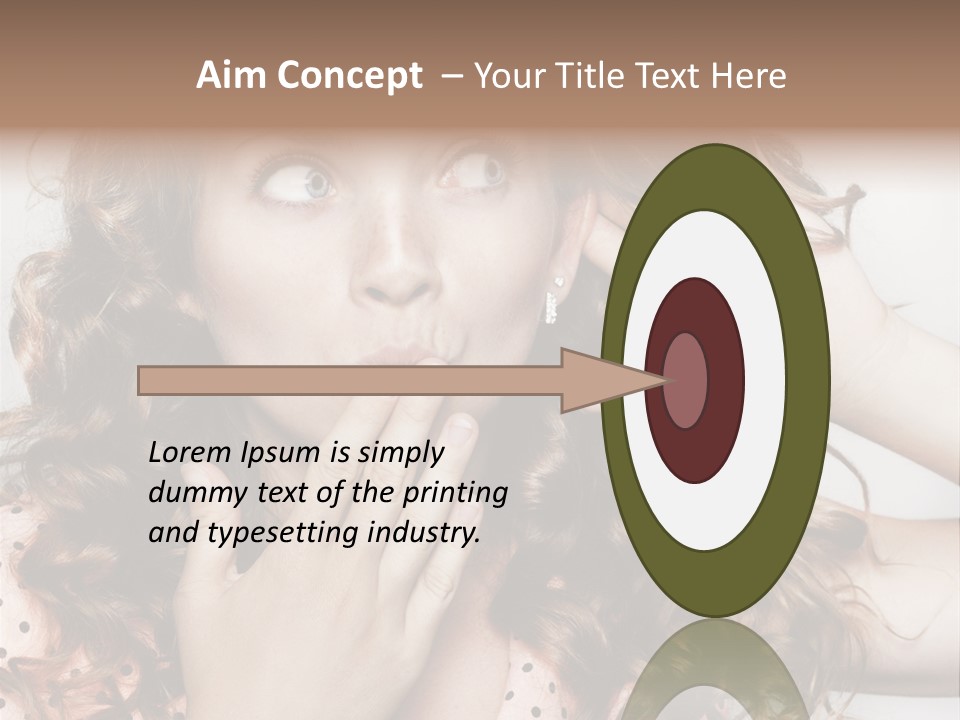 Closeup Caucasian Attentive PowerPoint Template