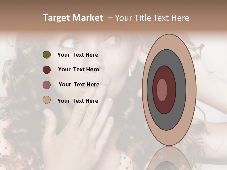 Closeup Caucasian Attentive PowerPoint Template