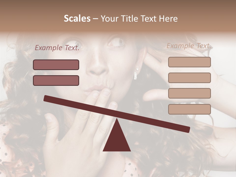 Closeup Caucasian Attentive PowerPoint Template