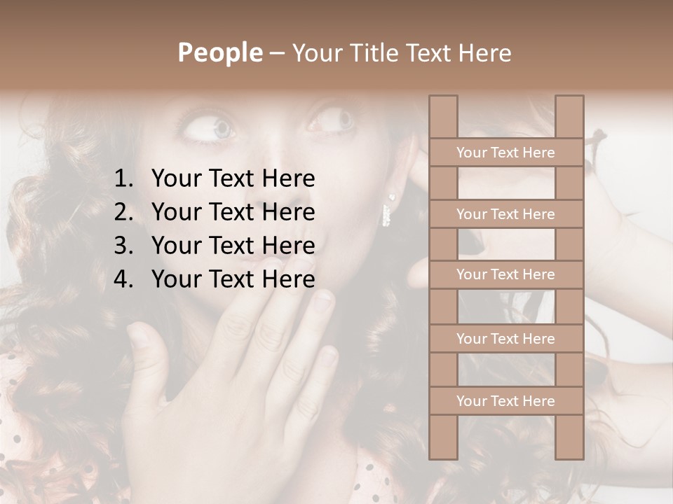 Closeup Caucasian Attentive PowerPoint Template