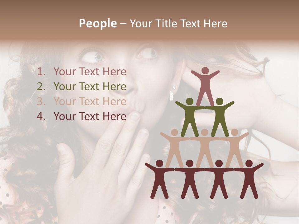 Closeup Caucasian Attentive PowerPoint Template