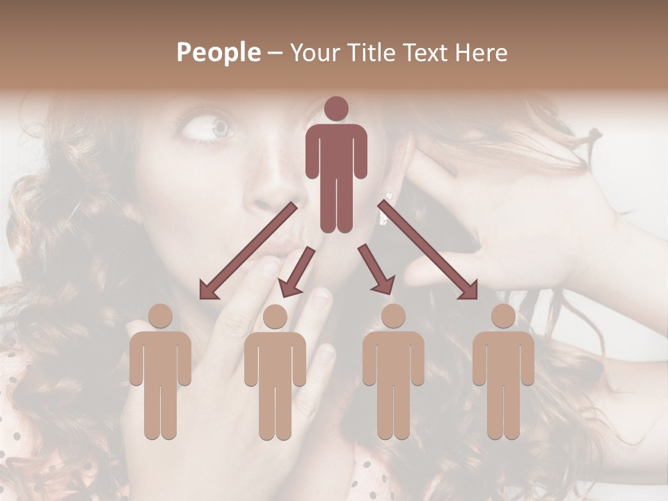 Closeup Caucasian Attentive PowerPoint Template