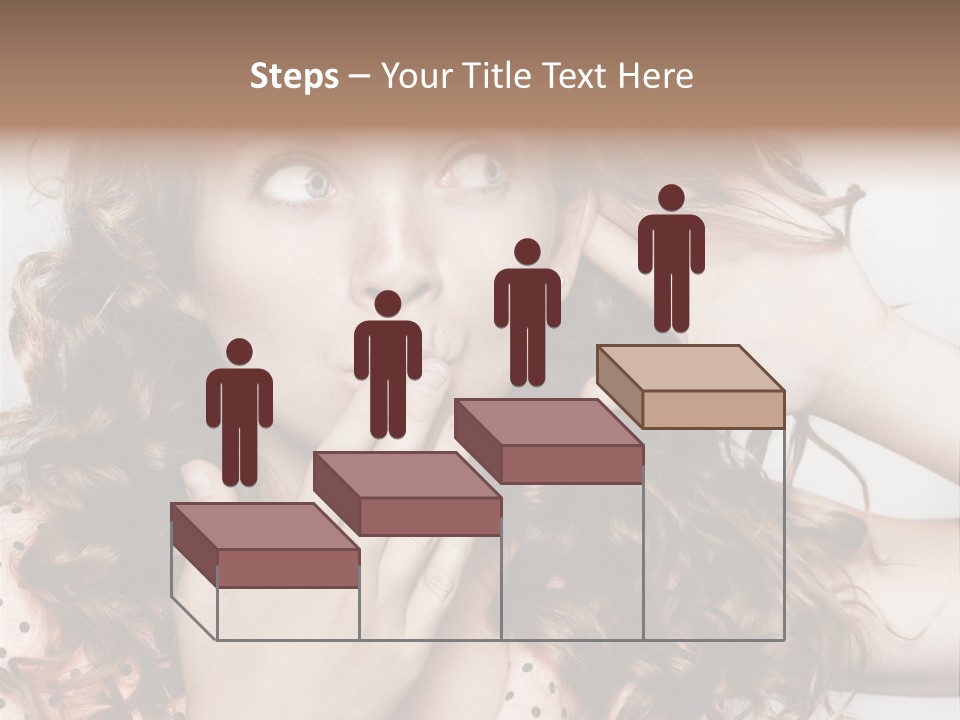 Closeup Caucasian Attentive PowerPoint Template