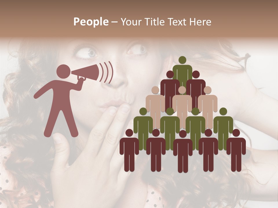 Closeup Caucasian Attentive PowerPoint Template