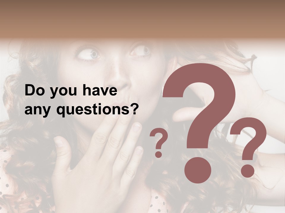 Closeup Caucasian Attentive PowerPoint Template