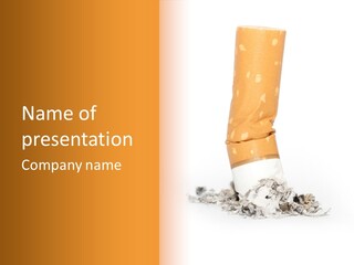 A Cigarette Wrapped In A Piece Of Paper Next To A Pile Of Cigarettes PowerPoint Template