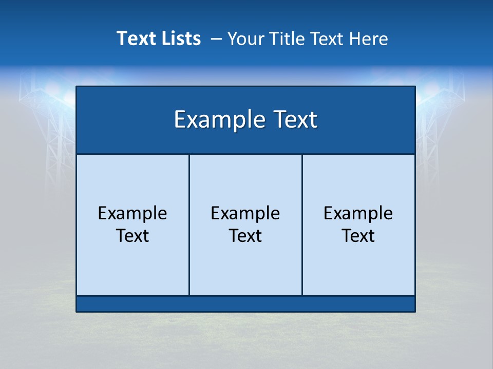 Two Stadium Lights On A Grassy Field At Night PowerPoint Template