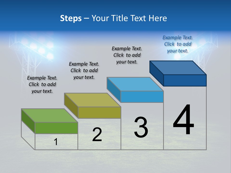 Two Stadium Lights On A Grassy Field At Night PowerPoint Template