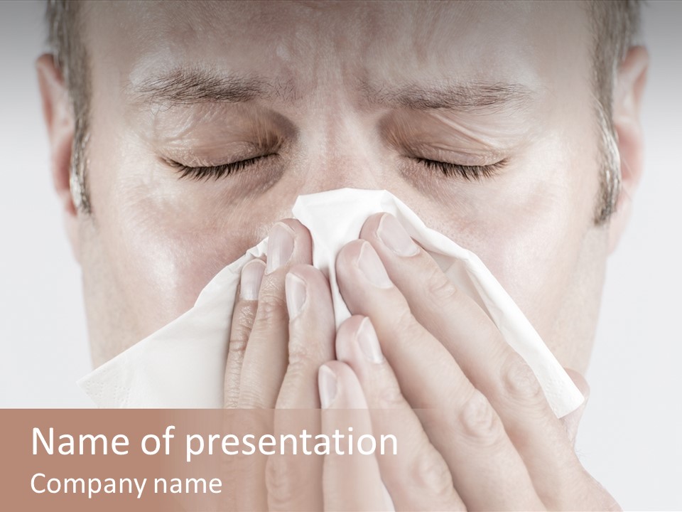 Isolated Unwell Nose PowerPoint Template