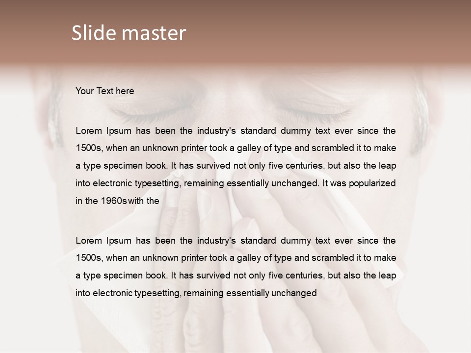 Isolated Unwell Nose PowerPoint Template