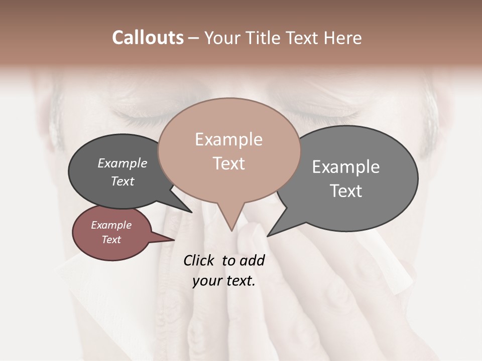 Isolated Unwell Nose PowerPoint Template