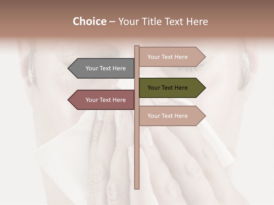Isolated Unwell Nose PowerPoint Template