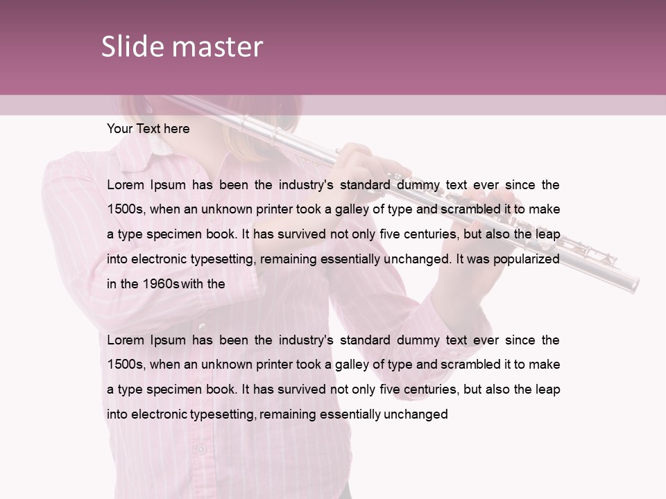 A Girl Playing A Flute Powerpoint Template PowerPoint Template