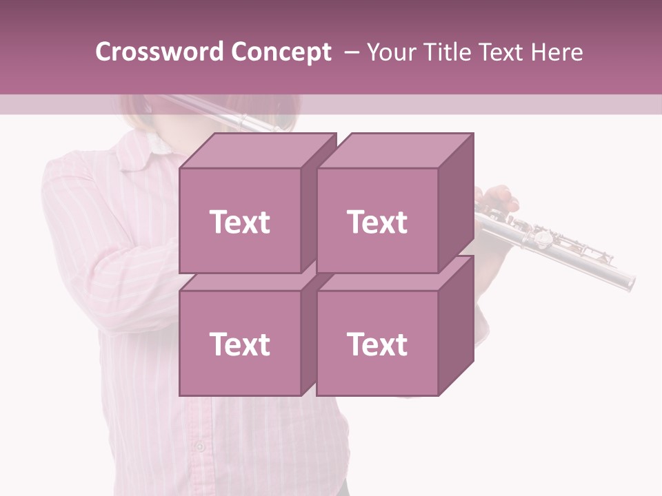 A Girl Playing A Flute Powerpoint Template PowerPoint Template