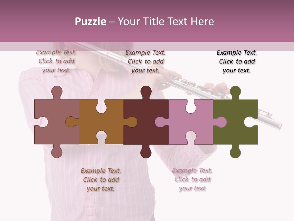 A Girl Playing A Flute Powerpoint Template PowerPoint Template
