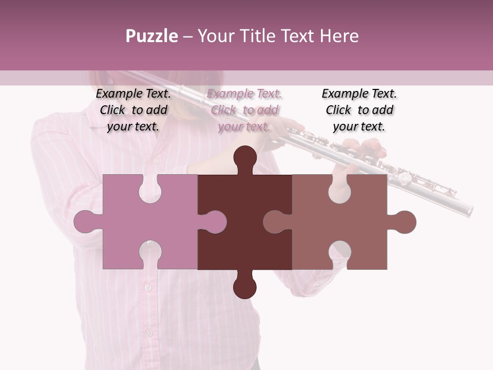 A Girl Playing A Flute Powerpoint Template PowerPoint Template