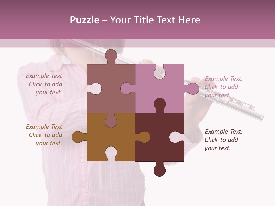 A Girl Playing A Flute Powerpoint Template PowerPoint Template