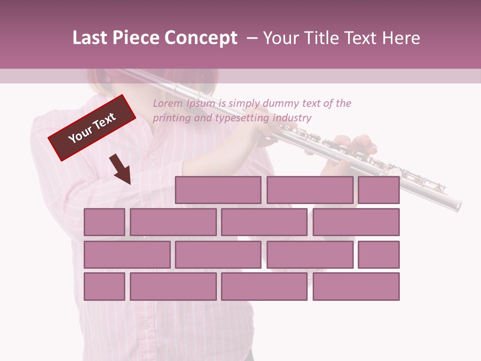 A Girl Playing A Flute Powerpoint Template PowerPoint Template