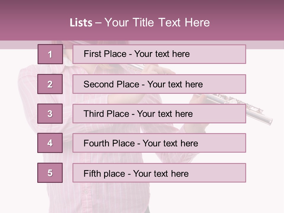 A Girl Playing A Flute Powerpoint Template PowerPoint Template