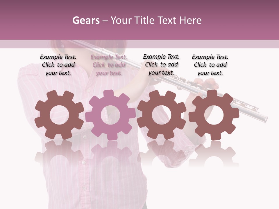 A Girl Playing A Flute Powerpoint Template PowerPoint Template