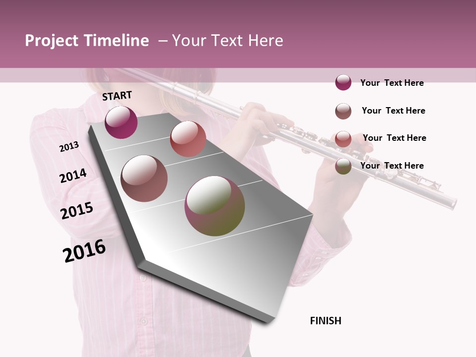 A Girl Playing A Flute Powerpoint Template PowerPoint Template