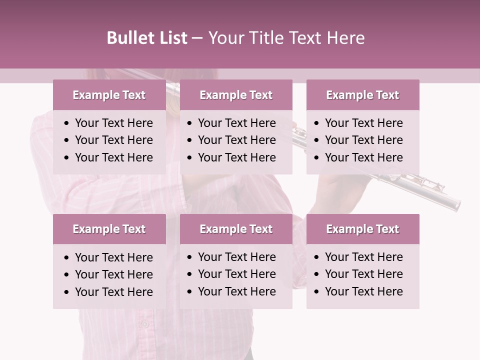 A Girl Playing A Flute Powerpoint Template PowerPoint Template