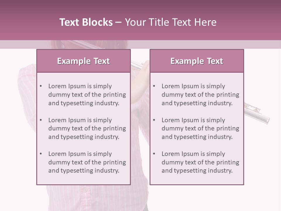 A Girl Playing A Flute Powerpoint Template PowerPoint Template