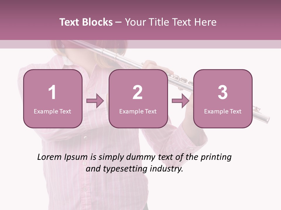 A Girl Playing A Flute Powerpoint Template PowerPoint Template