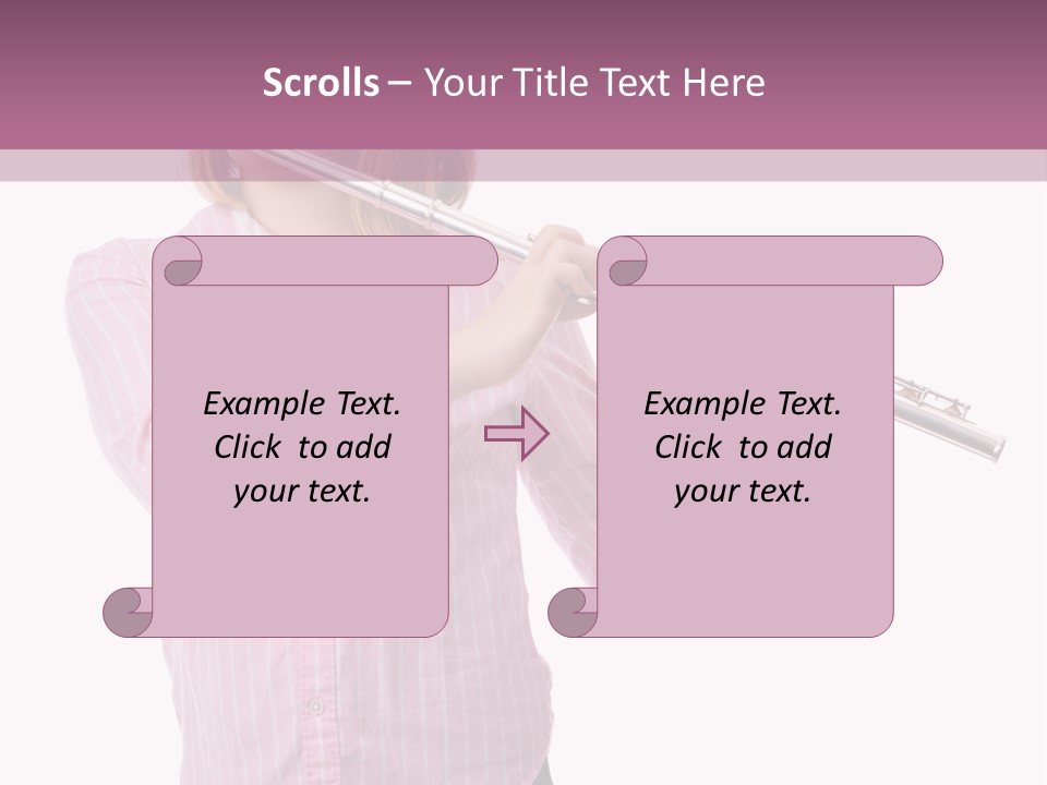 A Girl Playing A Flute Powerpoint Template PowerPoint Template