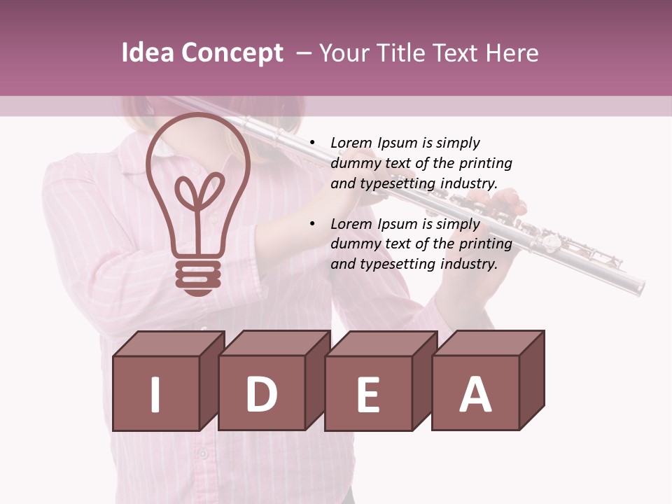 A Girl Playing A Flute Powerpoint Template PowerPoint Template