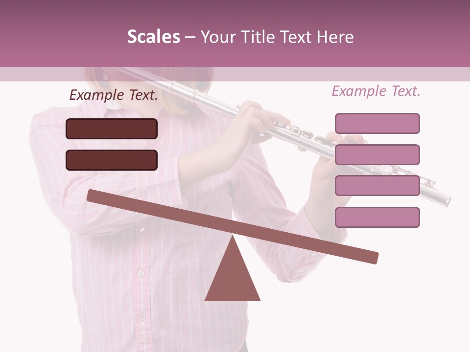 A Girl Playing A Flute Powerpoint Template PowerPoint Template