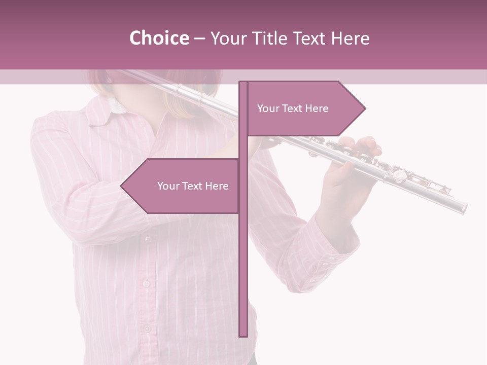 A Girl Playing A Flute Powerpoint Template PowerPoint Template