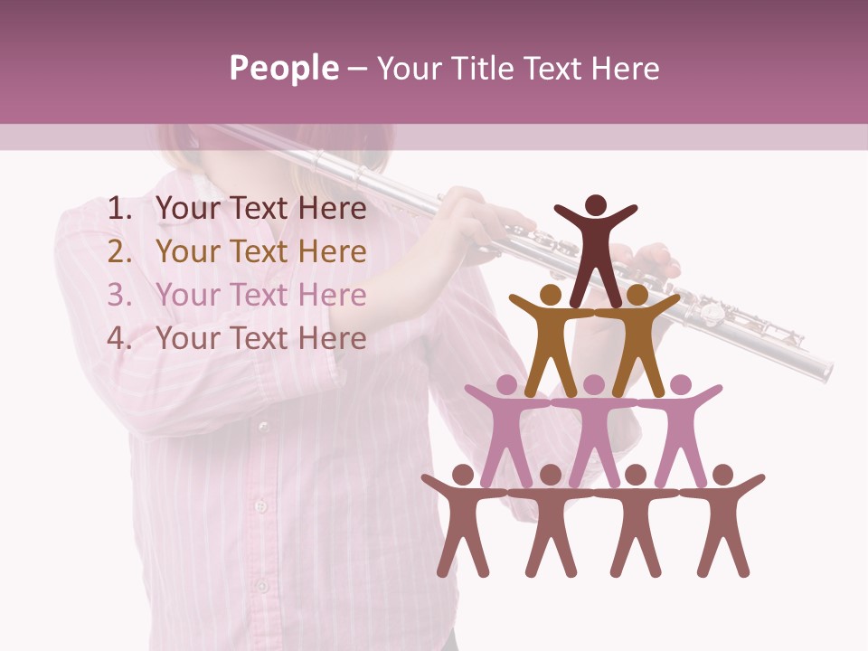 A Girl Playing A Flute Powerpoint Template PowerPoint Template