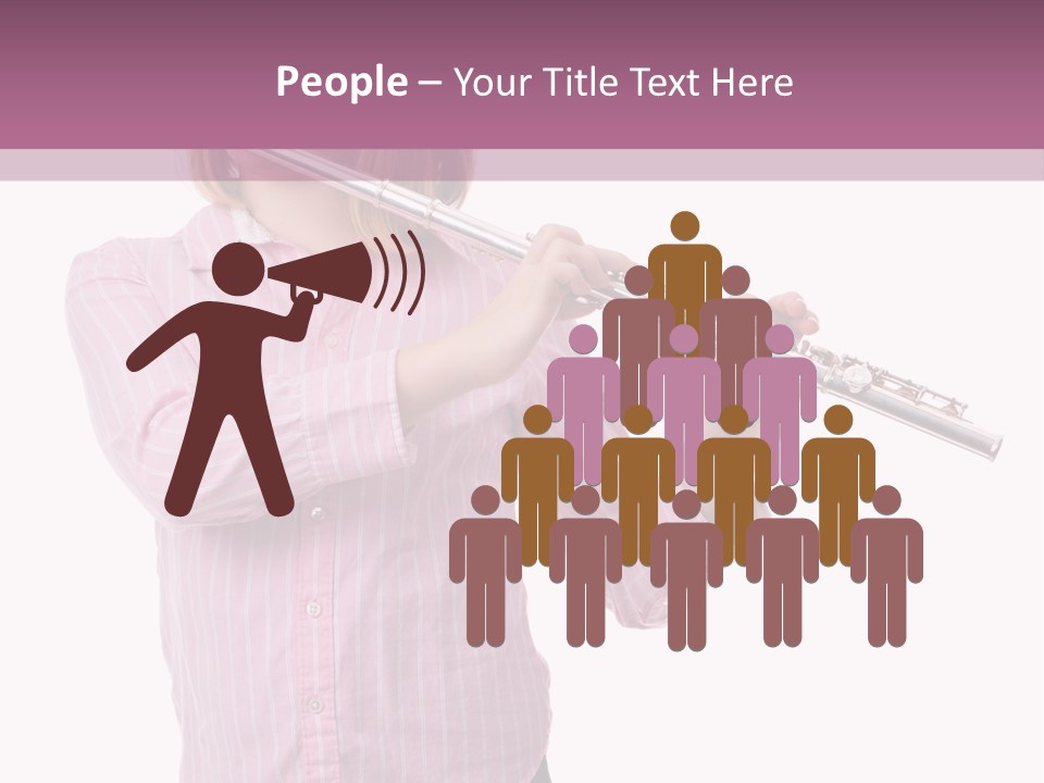 A Girl Playing A Flute Powerpoint Template PowerPoint Template