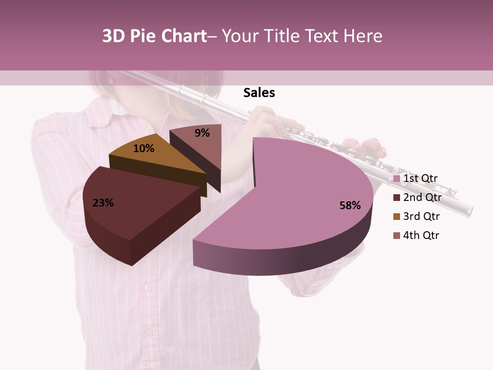 A Girl Playing A Flute Powerpoint Template PowerPoint Template
