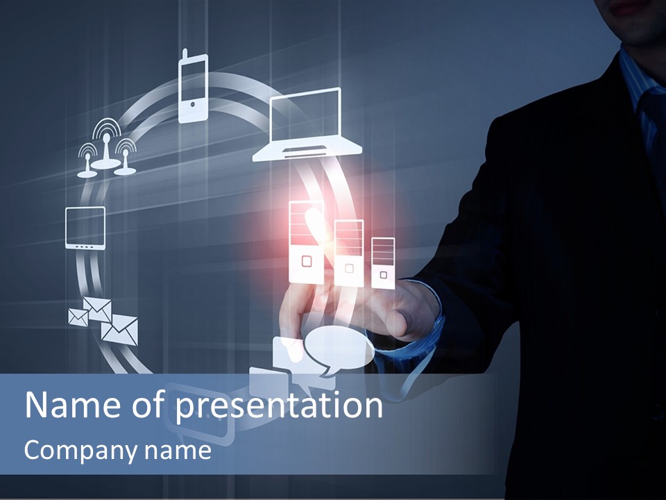 Button Innovation Screen PowerPoint Template