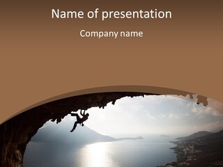 Water Rock Overhanging PowerPoint Template