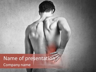 A Man Holding His Back With His Hands On His Hip PowerPoint Template