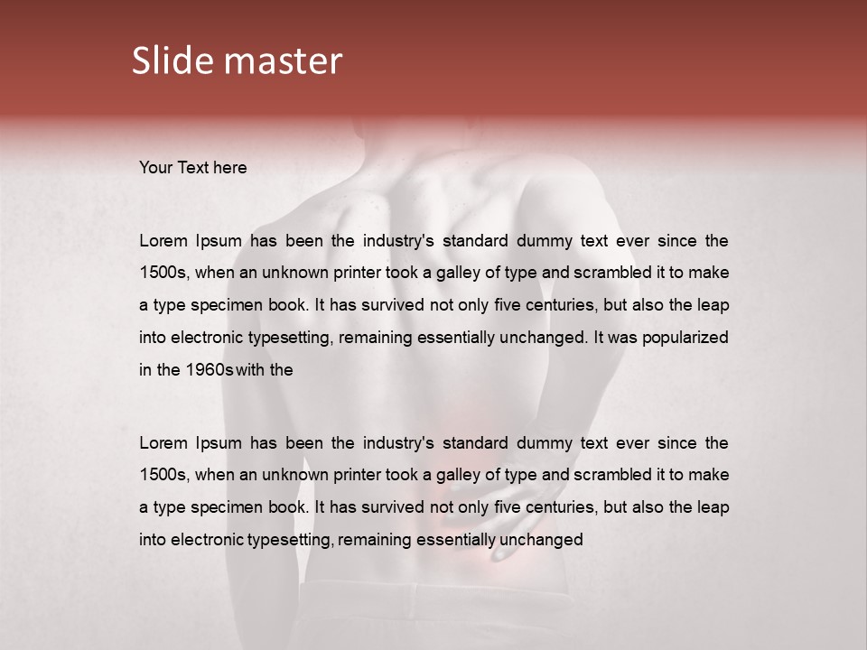 A Man Holding His Back With His Hands On His Hip PowerPoint Template